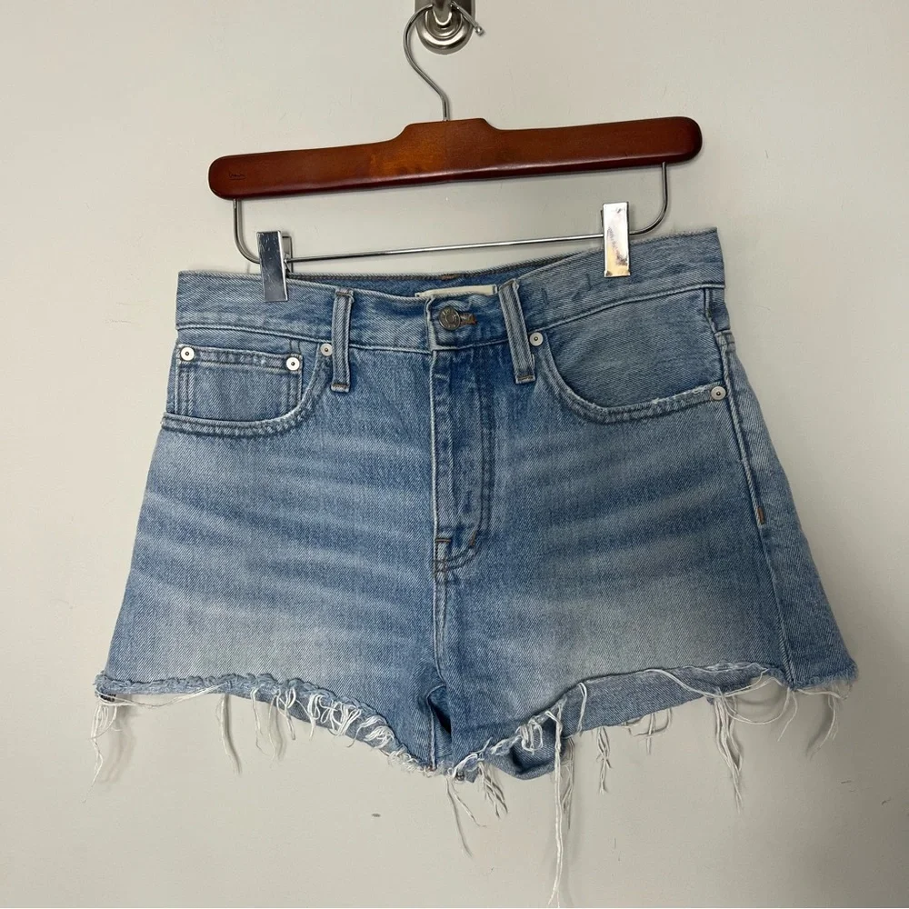 Madewell Relaxed Denim Cut Off Jean Shorts Raw Hem 100% Cotton Size 25 838